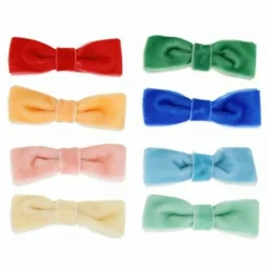 Meri Meri Pinces à cheveux nœuds velours - Set de 8 Multicolore Clearance