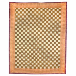 Doing Goods Plaid Checkmate et totebag en coton | Jaune moutarde