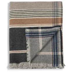 Le Monde Sauvage Plaid en laine et cachemire Arya Gris Gris anthracite Best