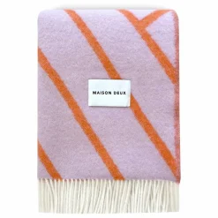 Maison Deux Plaid en laine Lines | Lilas tLilas Hot