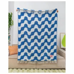 Best Tarta Gelatina Plaid en laine Medusa | Bleu