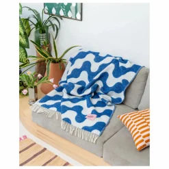 Best Tarta Gelatina Plaid en laine Medusa | Bleu