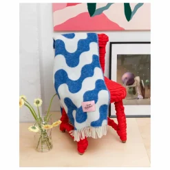 Best Tarta Gelatina Plaid en laine Medusa | Bleu