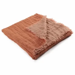 Le Monde Sauvage Plaid en lin Okapi | Terracotta Outlet