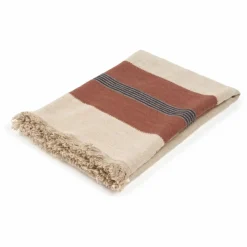 New Libeco Plaid en lin Sienna | Marron