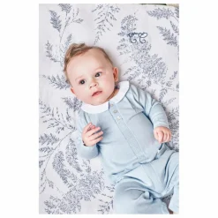 Hot Tartine et Chocolat Plaid feuillage | Bleu marine