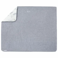 Hot Tartine et Chocolat Plaid feuillage | Bleu marine