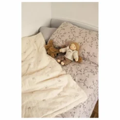 Gentil Coquelicot Couvertures Et Plaids|Linge De Lit Bébé|Plaid matelassé brodé hirondelles en gaze de coton