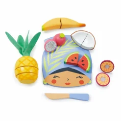 Tender Leaf Toys Cuisines, Marchandes|Planche à découper fruits tropicaux