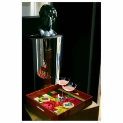 Lisa Corti Art De La Table|Plateau laqué Nizam Stripes |