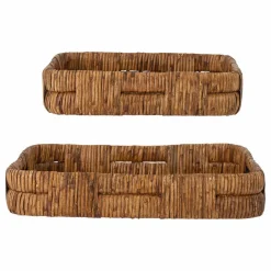 Bloomingville Plateaux Diann en rotin - Set de 2 | Brun New