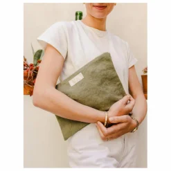 Best Adorna Pochette en lin | Vert kaki