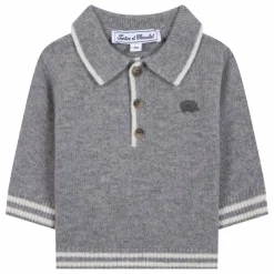 Tartine et Chocolat Polo Manches Longues Laine | Gris Best