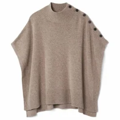 Femme Bompard Poncho Boutonné Cachemire |