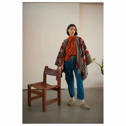 La Méricaine Poncho Long Apache Laine Recyclée | Gris