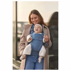 BabyBjörn Porte-bébé Harmony en jersey tissé chiné | Bleu Discount