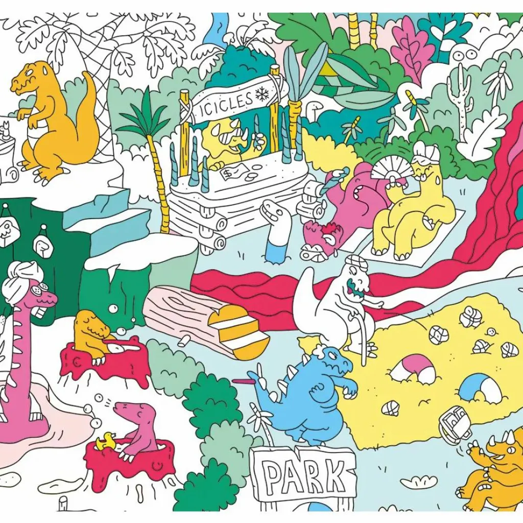 Omy Poster géant à colorier Dinos