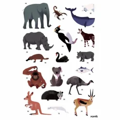 Best Poppik Poster sticker Animaux Multicolore