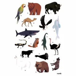 Best Poppik Poster sticker Animaux Multicolore