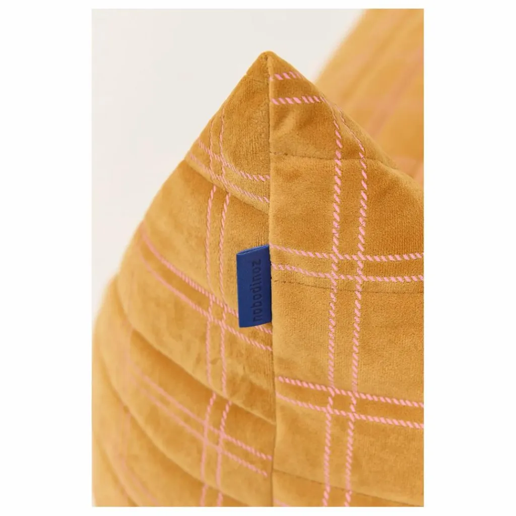 Nobodinoz Pouf long Oasis en eco-velours | Rose Hot