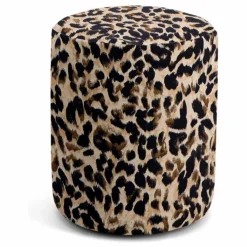 Online The Socialite Family Pouf rond Mobile en jacquard de coton | Léopard