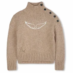Enfant Zadig & Voltaire Pull Boutonné Ailes Laine |
