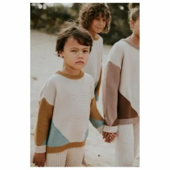 Yuki Pull Chunky Coton Bio Color Block | Beige New