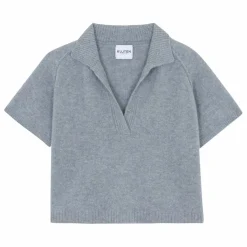 Kujten Pull Col Polo Aenor Cachemire | Gris chiné