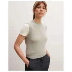 Clearance Bompard Pull Col Rond Sans Manches Cachemire | Gris argent