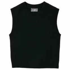 Hot Bompard Pull Col Rond Sans Manches Cachemire | Noir