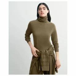 Femme Bompard Pull Col Roulé Classique Cachemire |