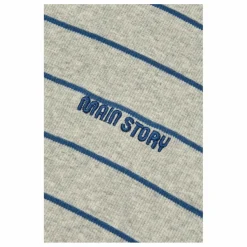 Main Story Pull Col Roulé Côtelé Rayé Coton Bio | Gris Outlet