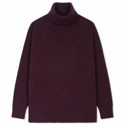 Femme Bompard Pull Col Roulé Manches Marteau Cachemire |