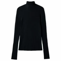 Bompard Pull Col Roulé Ultrafin Sans Couture Cachemire | Noir New