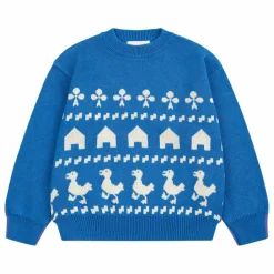 New Bobo Choses Pull Ferme Coton Bio | Bleu