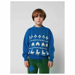 New Bobo Choses Pull Ferme Coton Bio | Bleu