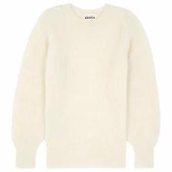 SMALLABLE BASICS Pull Fille Col Rond à Manches Ballon Alpaga | Blanc cassé New