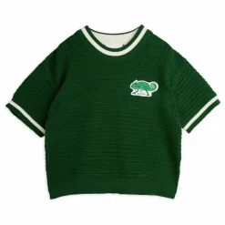 Sale Mini Rodini Pull Lézard Manches Courtes Coton Bio | Vert