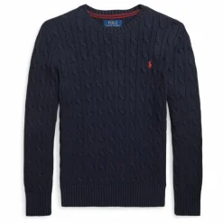 Ralph Lauren Pull Maille Torsadée Logo | Bleu marine