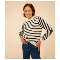 Petit Bateau Pull Marinière Muckily - Collection Femme | Bleu marine Online