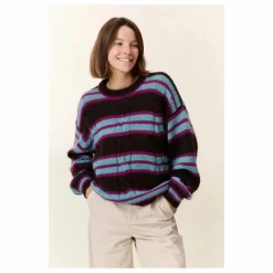 Femme Leon & Harper Pull Moove Rayé Super Kid Mohair |