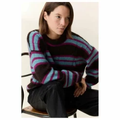 Femme Leon & Harper Pull Moove Rayé Super Kid Mohair |