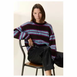 Femme Leon & Harper Pull Moove Rayé Super Kid Mohair |