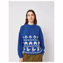 Bobo Choses Pull Oversize Farm Jacquard - Collection Femme | Bleu