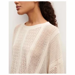 Bompard Pull Oversize Patchwork Pointelle Soie et Cachemire | Naturel Best