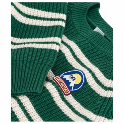 Online Petit Bateau Pull Rayé Logo Laine | Vert sapin