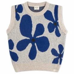 Matona Pull Sans Manches Fleurs Laine | Gris Discount