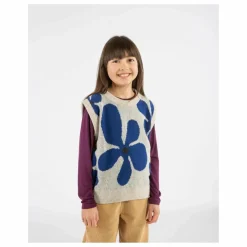 Matona Pull Sans Manches Fleurs Laine | Gris Discount