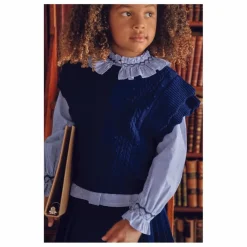 Hot Tartine et Chocolat Pull Sans Manches Laine | Bleu marine