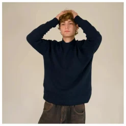 Sale Origin Knitwear Pull Seamless Laine | Bleu marine